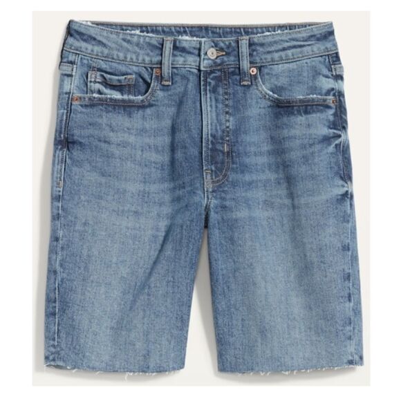 Old Navy Plus Size High Waisted O.G. Straight Cut-Off 9iBermuda Shorts Size 22 - Picture 4 of 10